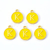 Golden Plated Alloy Enamel Charms X-ENAM-S118-09K-1