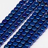 Electroplate Non-magnetic Synthetic Hematite Beads Strands G-J172-3x3mm-M-2