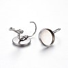 Tarnish Resistant 304 Stainless Steel Leverback Earring Settings STAS-F191-03P-10mm-2