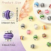 20Pcs Lantern-Shaped Striped Pattern Resin Rhinestone Beads KK-YW0003-92-3