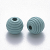 Painted Natural Wood Beehive Beads X-WOOD-Q040-019B-A01-2