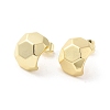 Hexagon Brass Stud Earrings EJEW-P254-03G-1