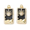 Rack Plating Brass Micro Pave Clear Cubic Zirconia Pendants KK-D073-24G-01-1