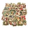 50Pcs Retro Christmas PVC Adhesive Waterproof Stickers Self-Adhesive Stickers DIY-K078-11-1