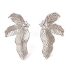 Brass Pave Clear Cubic Zirconia Stud Earring Findings LS-KK-N256-27P-1