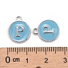 Platinum Plated Alloy Enamel Charms X-ENAM-S118-04P-P-3
