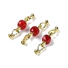 Natural Red Corundum/Ruby with Brass Fold Over Clasps G-G141-01G-1