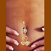 Eco-Friendly Brass Cubic Zirconia Navel Ring AJEW-EE0004-22A-2