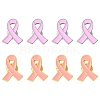 12Pcs 2 Styles Breast Cancer Awareness Pink Ribbon Enamel Pin JEWB-FS0001-08-1