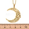 304 Stainless Steel Hollow Flower Moon Pendant Cable Chain Necklaces for Men Women NJEW-K308-01A-G-5