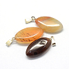 Horse Eye Dyed Natural Agate Pendants G-Q363-12-2