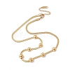 Ion Plating(IP) 304 Stainless Steel Half Round Beaded Pendant Necklace with Herringbone Chains for Women NJEW-G090-02G-1