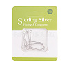 Rhodium Plated 925 Sterling Silver Earring Hoop Findings Kidney Wires Hooks 33x12.7mm Leverback Earrings STER-I005-07P-3
