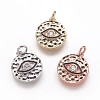 Hammered Brass Pendants KK-K207-02-1
