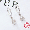 Anti-Tarnish Christmas Trees Cubic Zirconia Dangle Hoop Earrings JT3219-1-2