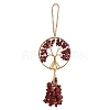 1Pc Wire Wrapped Chips Natural Red Jasper Big Pendant Decorations HJEW-SZ0001-27F-1