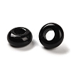 Natural Obsidian European Beads G-R488-02F-3