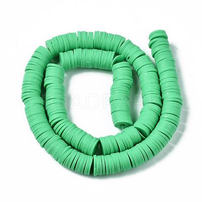 Flat Round Handmade Polymer Clay Beads CLAY-R067-10mm-06-1