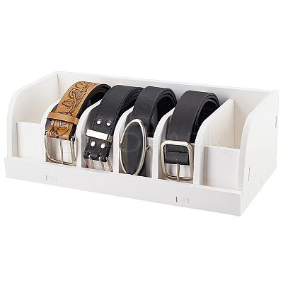 Folding Plastic Belt Organizer Holder with 6 Compartments CON-WH0086-066-1