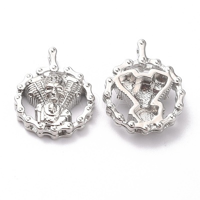 Brass Micro Pave Cubic Zirconia Pendants ZIRC-O044-13P-1