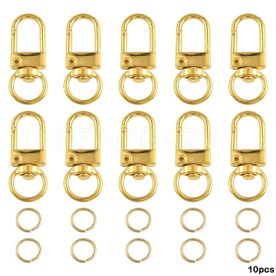 10Pcs Alloy Swivel Clasps PURS-YW0001-02G-1