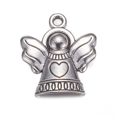 Tibetan Style Antique Silver Angel Pendants X-TIBEB-A11978-AS-LF-1