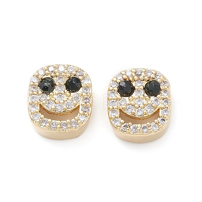 Brass Micro Pave Cubic Zirconia Beads KK-M241-01L-1