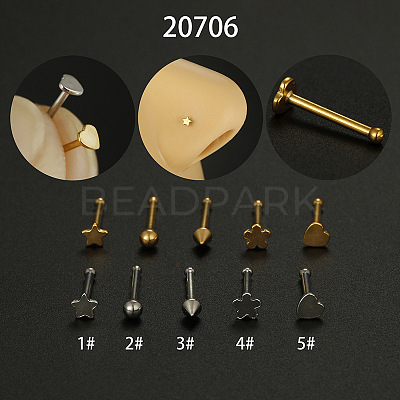 316L Surgical Stainless Steel Nose Bone Rings WG3D14E-08-1