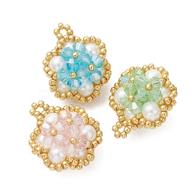 Glass Seed Beaded Pendants PALLOY-MZ01288-1