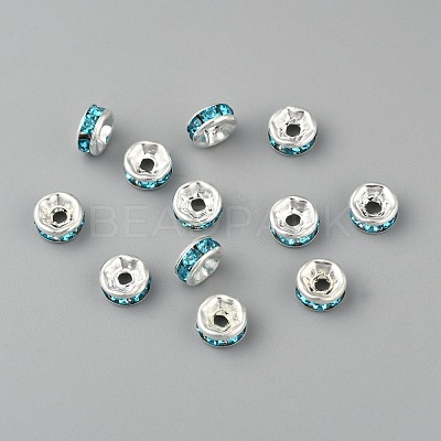 Brass Grade A Rhinestone Spacer Beads RB-A014-Z6mm-03S-1