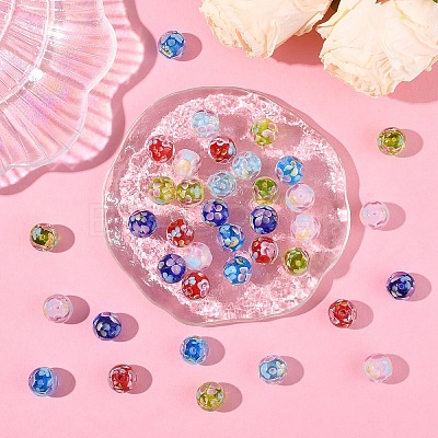 10Pcs Round Lampwork Beads LAMP-YW0001-60A-1