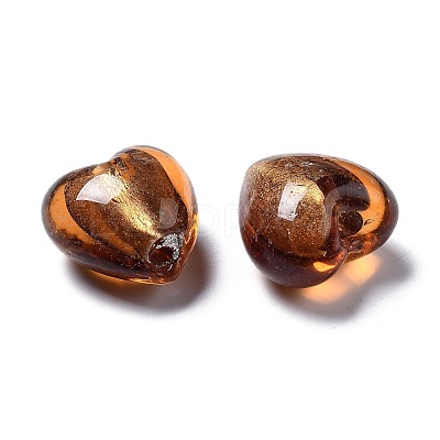 Handmade Silver Foil Glass Beads X-SLH15MMY-1-1