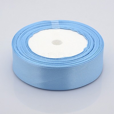 1 inch(25mm) Light Blue Satin Ribbon for Hairbow DIY Party Decoration X-RC25mmY065-1