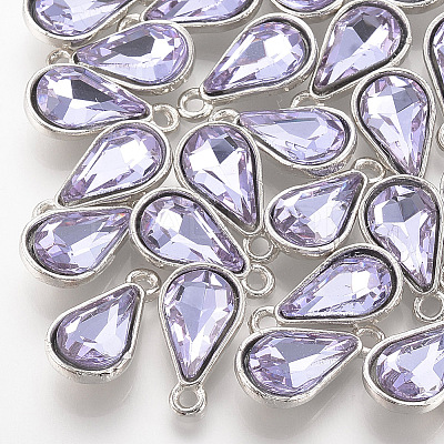 Alloy Glass Pendants PALLOY-T029-8x13mm-17-1