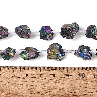 Electroplate Raw Rough Natural Amethyst Beads Strands G-Q610-06C-1