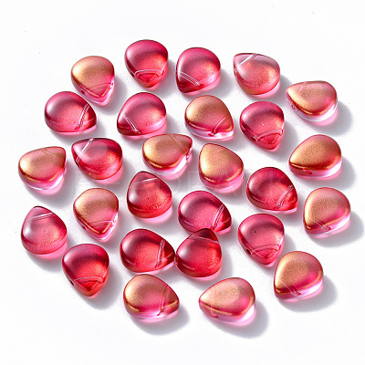 Transparent Spray Painted Glass Beads GLAA-T016-29B-1