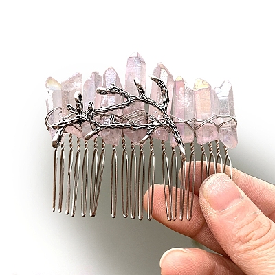 Natural Crystal Hair Combs PW-WGC6E88-03-1