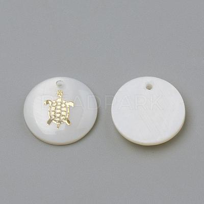 Freshwater Shell Pendants SHEL-Q010-005G-1