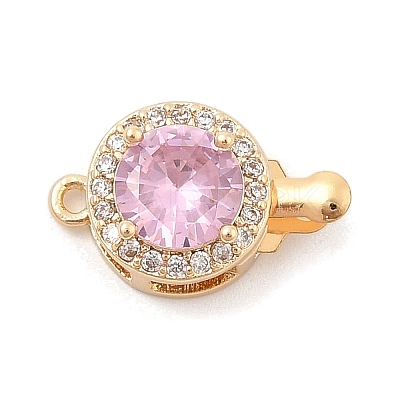 Brass Micro Pave Cubic Zirconia Box Clasps KK-C080-11G-02-1