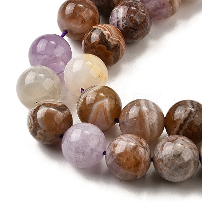 Natural Amethyst Lace Agate Beads Strands G-H312-C01-12mm-1