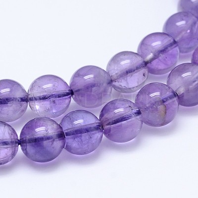 Natural Amethyst Round Bead Strands X-G-M212-6mm-01A-1