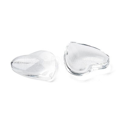 Transparent Glass Heart Cabochons GGLA-R021-20mm-1