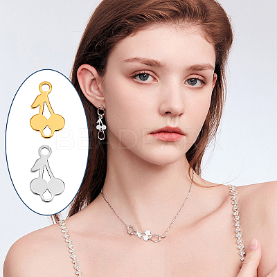 40Pcs 2 Colors 304 Stainless Steel Laser Cut Fruit Links STAS-UN0061-57-1