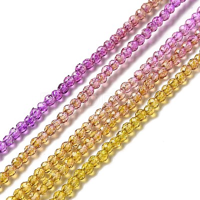 Transparent Gradient Color Glass Beads Strands GLAA-H021-01A-03-1