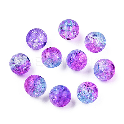 Transparent Crackle Acrylic Beads CACR-N002-10A-1