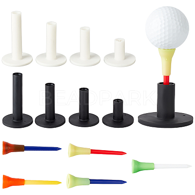 16Pcs 8 Styles Rubber Golf Tee Holders for Practice & Driving Range Mat AJEW-GA0005-82-1