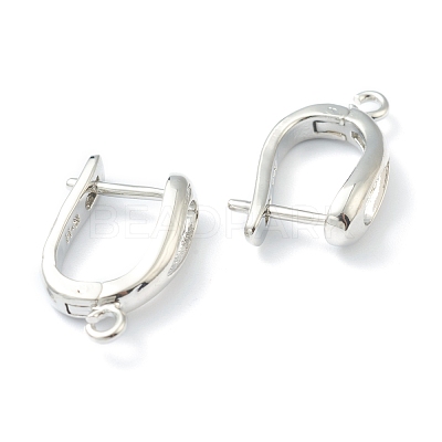 Brass Hoop Earring Findings with Latch Back Closure KK-H754-01P-1