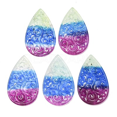 Dyed Natural Quartz Carved Big Pendants GG-CBA0022-15B-1