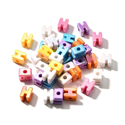 UV Plating Opaque Acrylic European Beads SACR-Z007-01H-1