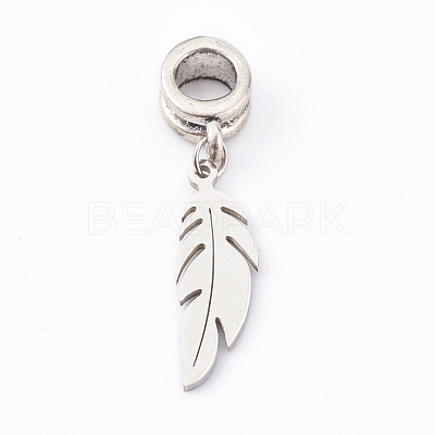 304 Stainless Steel European Dangle Charms PALLOY-JF00624-01-1
